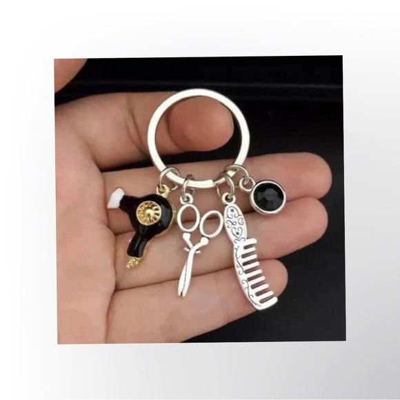 New Stylist Hairdresser Beauty With Jewel 💎 Keychain Absolutely Adorable - Picture 4 of 5